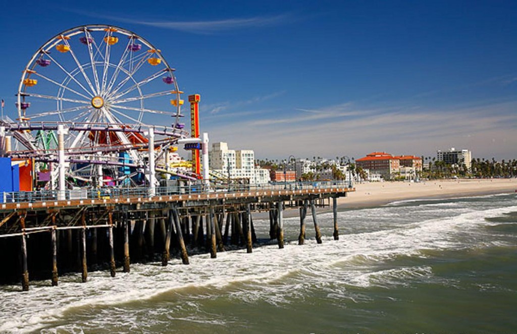 Amusement park on the Santa Monica Pier, Los Angeles area, California.